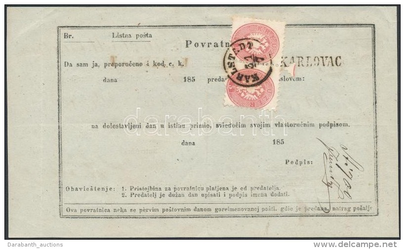 1867 5kr Pár/pair Retour Recepisse  'KARLSTADT' - Wien - Otros & Sin Clasificación