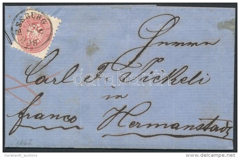 1865.05.15.  5kr Levélen / On Cover 'SCHAESSBURG' - 'HERRMANNSTADT' - Otros & Sin Clasificación