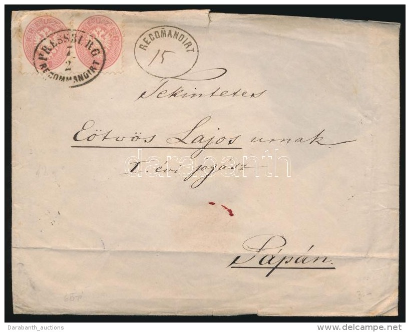 1867 3x 5kr Ajánlott Levélen / On Registered Cover 'PRESSBURG RECOMMANDIRT' + 'RECOMANDIRT' -... - Other & Unclassified