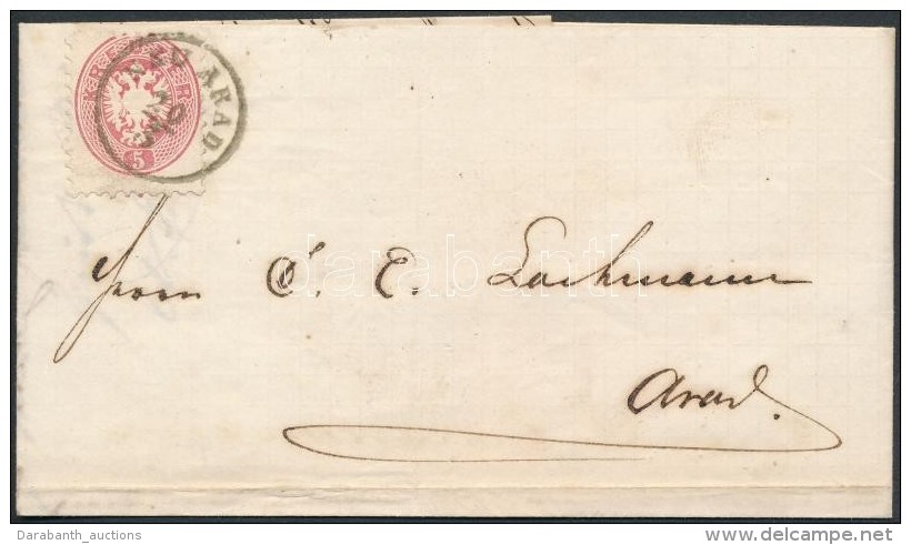 1866 5kr Levélen / On Cover 'NEU ARAD' - Arad - Otros & Sin Clasificación