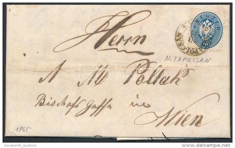 1865 10kr Levélen / On  Cover 'N. TAPOLCSÁN' - 'WIEN' - Otros & Sin Clasificación