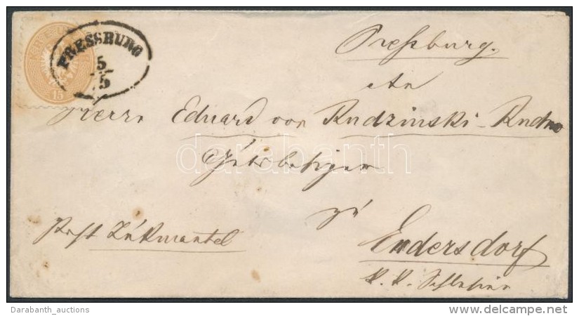 ~1865 15kr Levélen / On Cover 'PRESSBURG' - Endersdorf - Otros & Sin Clasificación