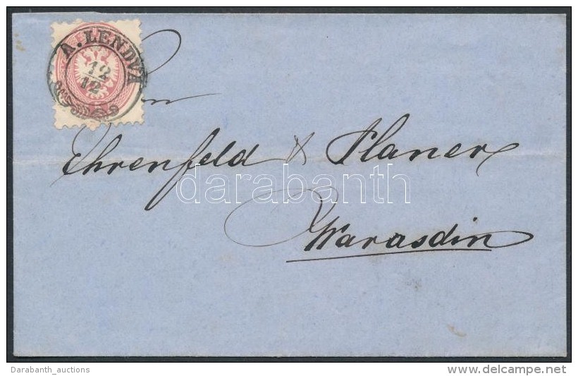 ~1865 5kr Levélen / On Cover 'A.LENDVA' - 'WARASDIN' Certificate: Briefmarken Prüfstelle Basel - Otros & Sin Clasificación
