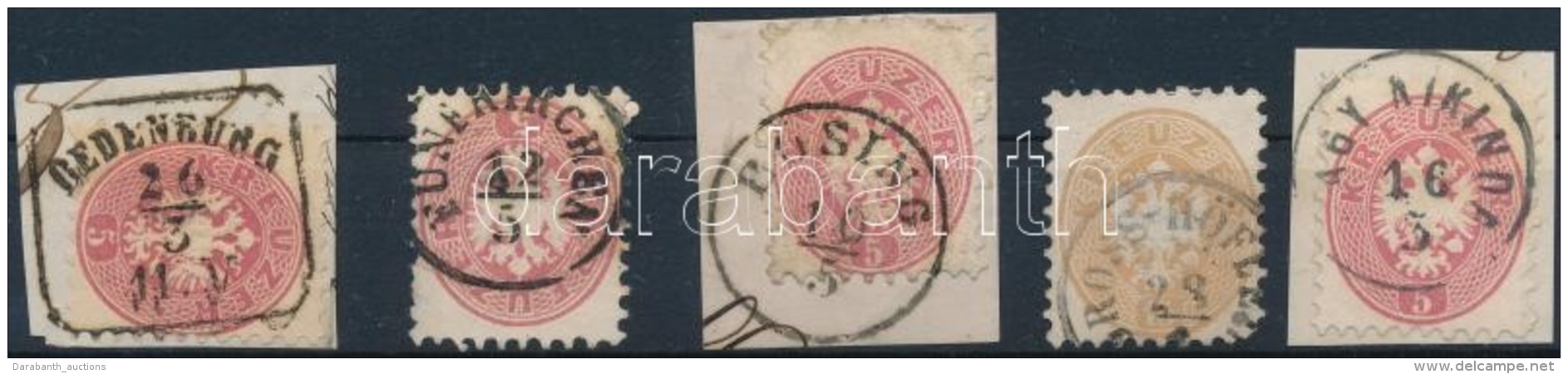 O 1864 5 Db Bélyeg Jobb Bélyegzésekkel / 5 Stamps With Better Cancellations - Otros & Sin Clasificación