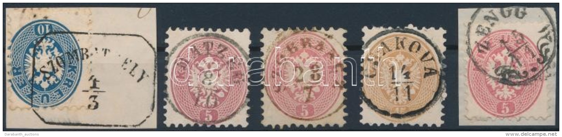 O 1864 5 Db Bélyeg Jobb Bélyegzésekkel / 5 Stamps With Better Cancellations - Autres & Non Classés