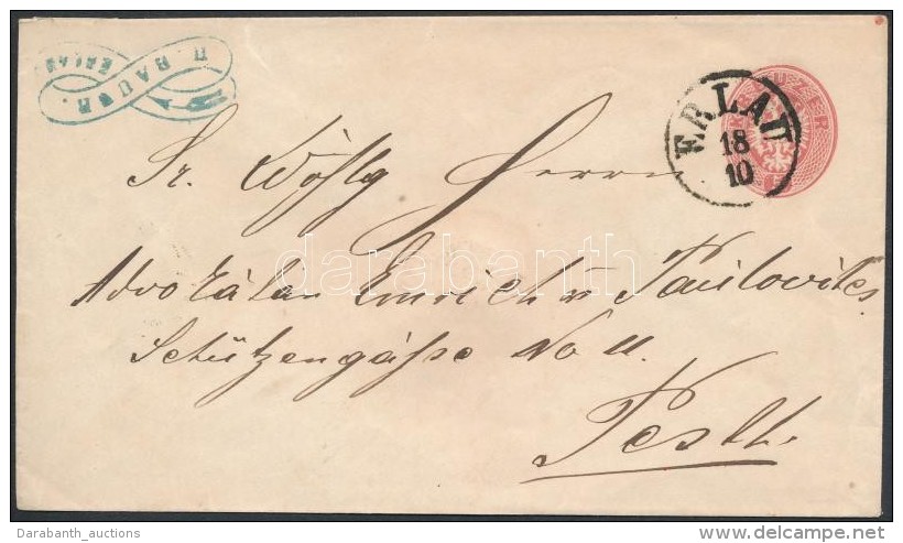 ~1863  5kr Díjjegyes Boríték / PS-cover 'ERLAU' - Pesth - Otros & Sin Clasificación