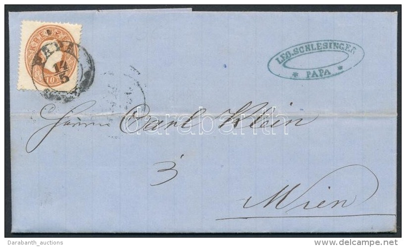 1862 10kr Levélen / On Cover 'PÁPA' - 'WIEN' - Otros & Sin Clasificación