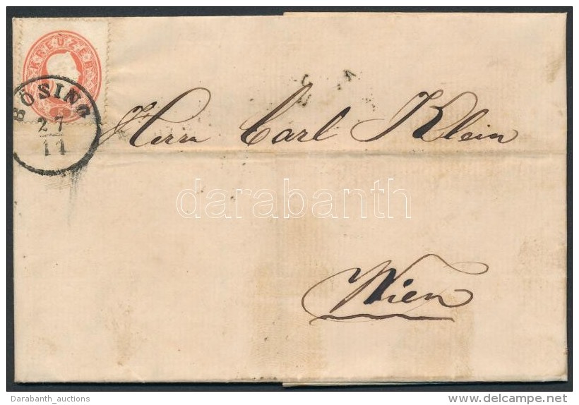 1861 5kr Levélen / On Cover 'BÖSING' - 'WIEN' - Otros & Sin Clasificación