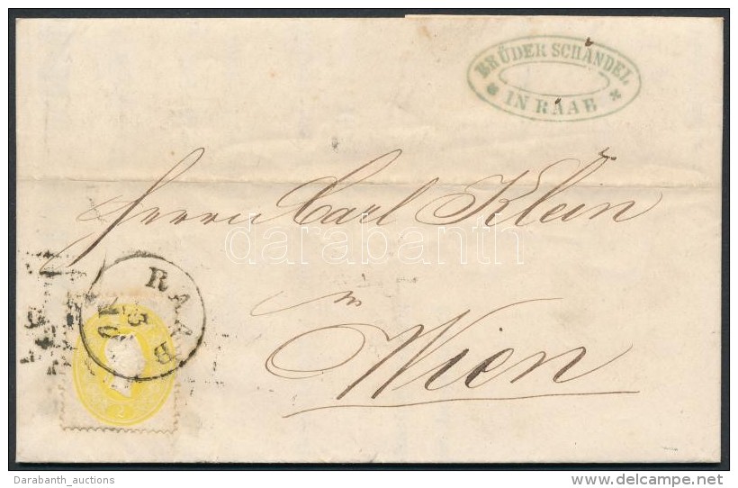 1861 2kr Levélen / On Cover 'RAAB' - 'WIEN' - Otros & Sin Clasificación