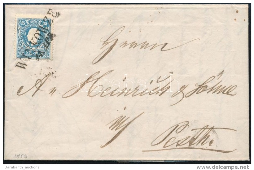 1859 15kr Levélen / On Cover 'WINKOWCZE' - Pesth - Otros & Sin Clasificación