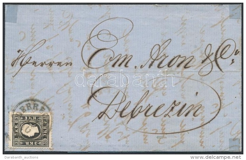 1859 3kr II. Szegeden írt, Debrecenben Helyi Levélként Postára Adott Levélen /... - Otros & Sin Clasificación