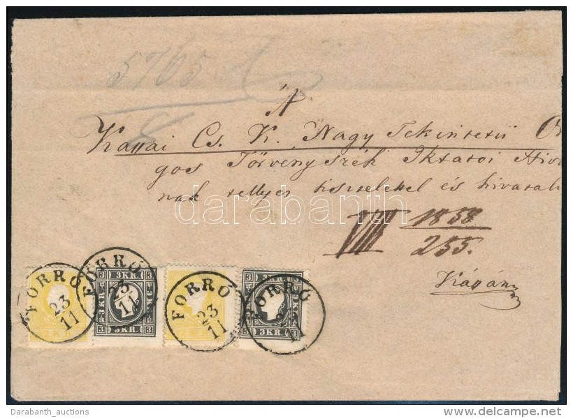 1858 2 X 2kr I. + 2 X 3kr I. ElsÅ‘ Zónás, 2. Súlyfokozatú Levélen. A... - Otros & Sin Clasificación