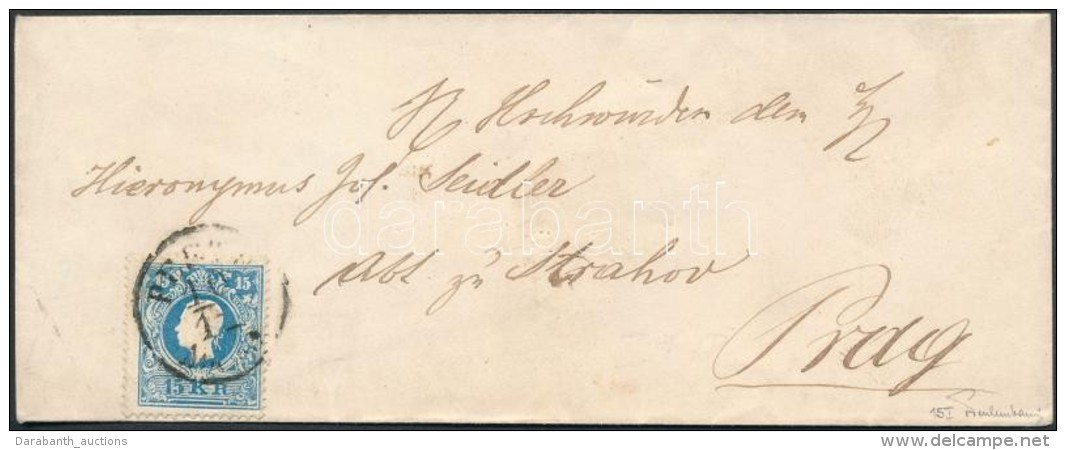 ~1858 15kr I Levélen / On Cover 'PES(TH)' - 'PRAG' Signed: Ferchenbauer - Otros & Sin Clasificación