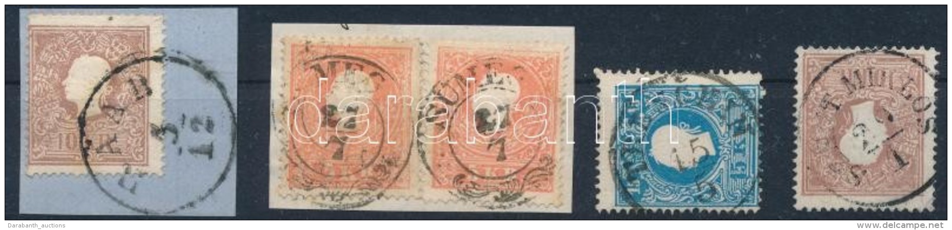 O 1858 5 Db Bélyeg Jobb Bélyegzésekkel / 5 Stamps With Better Cancellations - Otros & Sin Clasificación