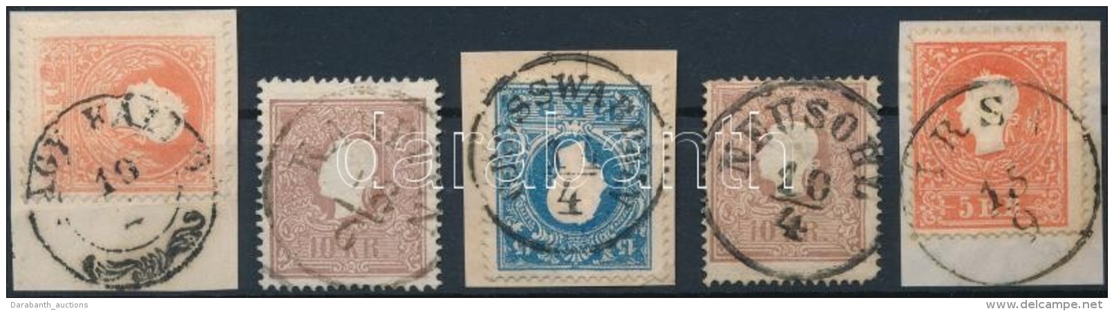 O 1858 5 Db Bélyeg Szép Bélyegzésekkel / 5 Stamps With Nice Concellations - Otros & Sin Clasificación