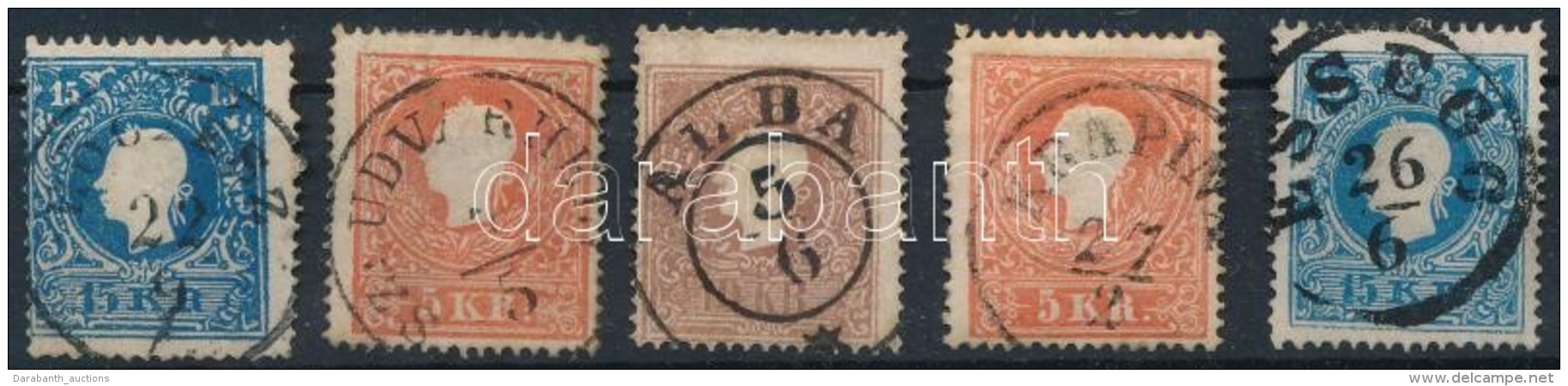 O 1858 5 Db Bélyeg Szép Bélyegzésekkel / 5 Stamps With Nice Concellations - Otros & Sin Clasificación