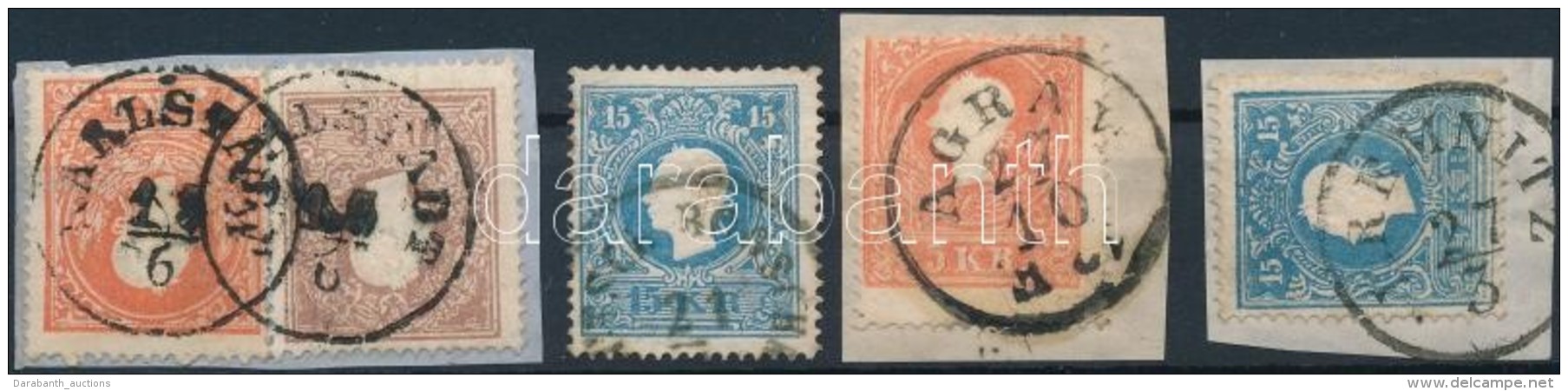 O 1858 5 Db Bélyeg Szép Bélyegzésekkel / 5 Stamps With Nice Concellations - Otros & Sin Clasificación