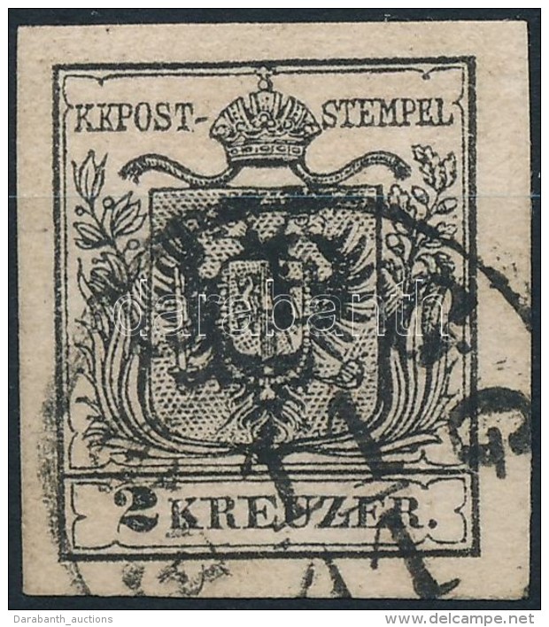 O 1850 2kr MP III.b Mélyfekete / Deep Black 'ESSEGG' Certificate: Steiner - Otros & Sin Clasificación