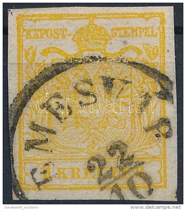O 1850 1kr HP III. Kadmiumsárga / Cadmium Yellow 'TEMESVÁR' Certificate: Ferchenbauer - Otros & Sin Clasificación