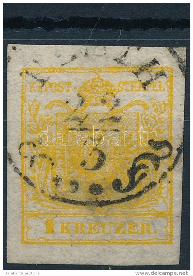O 1850 1kr HP III. Kadmium Sárga / Cadmiuim Yellow 'PESTH' Certificate: Steiner - Otros & Sin Clasificación
