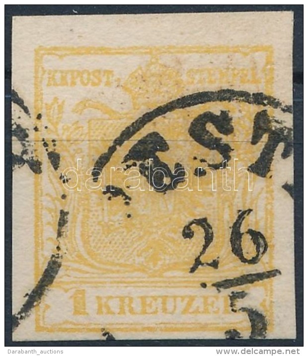 O 1850 1kr MP I.b Okker Sárga / Ochre Yellow 'PEST(H)' Certificate: Ferchenbauer - Otros & Sin Clasificación