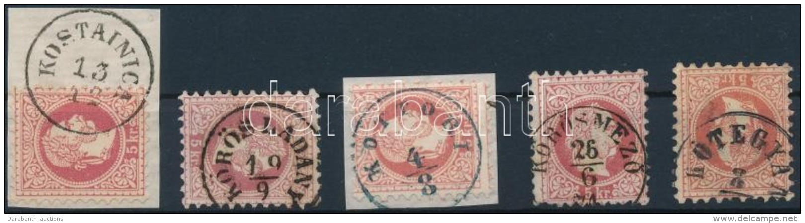 O 1867 5 Db Bélyeg Jobb Bélyegzésekkel / 5 Stamps With Better Postmarks - Otros & Sin Clasificación