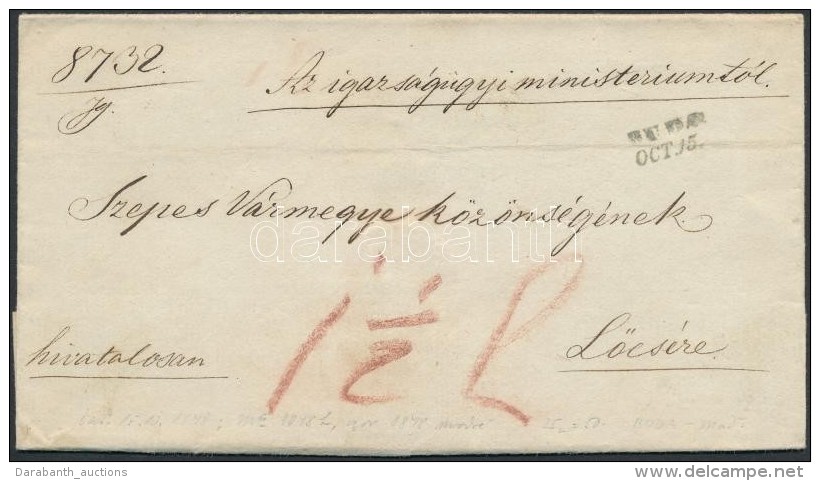 1848 Portós Levél / Unpaid Cover 'BUDA' - Otros & Sin Clasificación