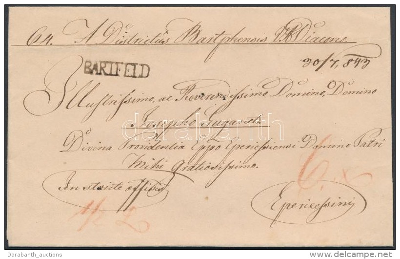 1843 Ex Offo 'BARTFELD' - Eperjessini - Other & Unclassified