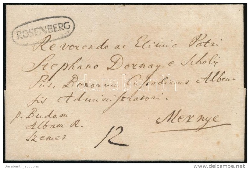 1840 Portós Levél / Unpaid Cover 'ROSENBERG' - Otros & Sin Clasificación