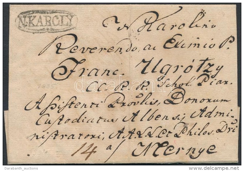 1835 Portós Levél / Unpaid Cover 'N:KAROLY' - Otros & Sin Clasificación