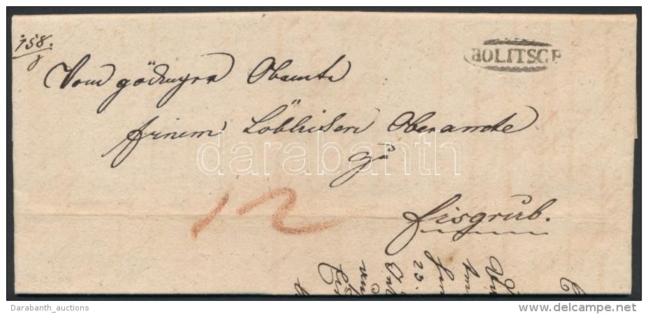 1833 Portós Levél / Unpaid Cover 'HOLITSCH' - Otros & Sin Clasificación