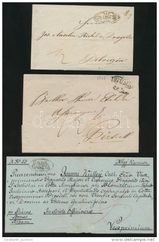1832-1848 5 Db BélyegelÅ‘tti Levél / 5 Pre Stamp Covers 'GARANSEBES', 'GÜNS', 'GROS= / CANISA',... - Otros & Sin Clasificación