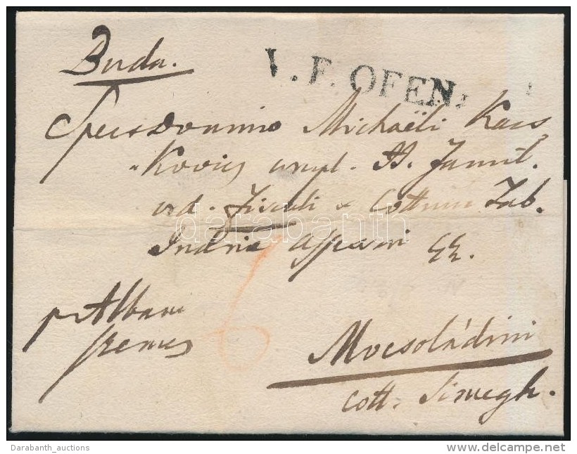 1830 Portós Levél / Cover With Postage Due 'V.F.OFEN' - Mocsoládini - Otros & Sin Clasificación