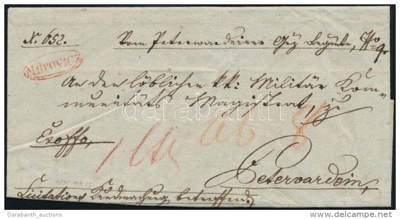1830 Ex Offo Piros/red 'Mitrovicz' - Peterwardein - Autres & Non Classés