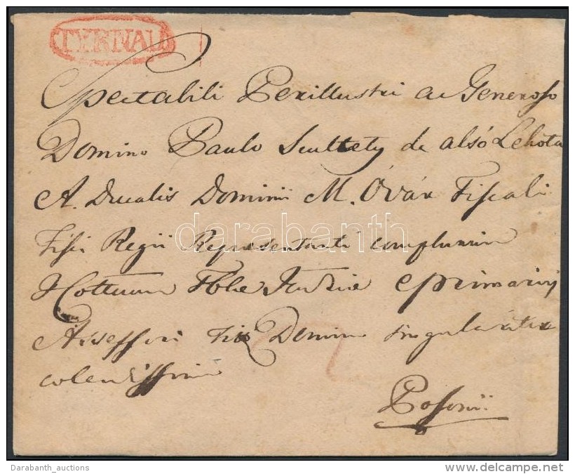 1821 Portós Levél Piros / Unpaid Cover Red 'TYRNAU' - Other & Unclassified