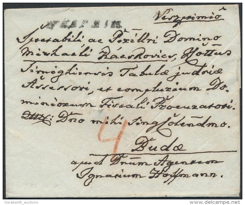 1820 Portós Levél / Unpaid Cover '(WESPRIM.)' - Other & Unclassified