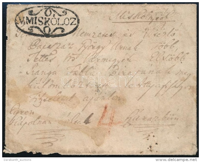 ~1820 Portós Levél / Unpaid Cover 'V.MISKOLCZ' - Otros & Sin Clasificación
