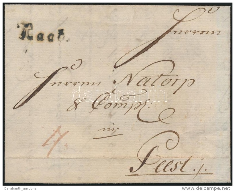 1789 Portós Levél / Unpaid Cover 'Raab.' - Pest - Otros & Sin Clasificación