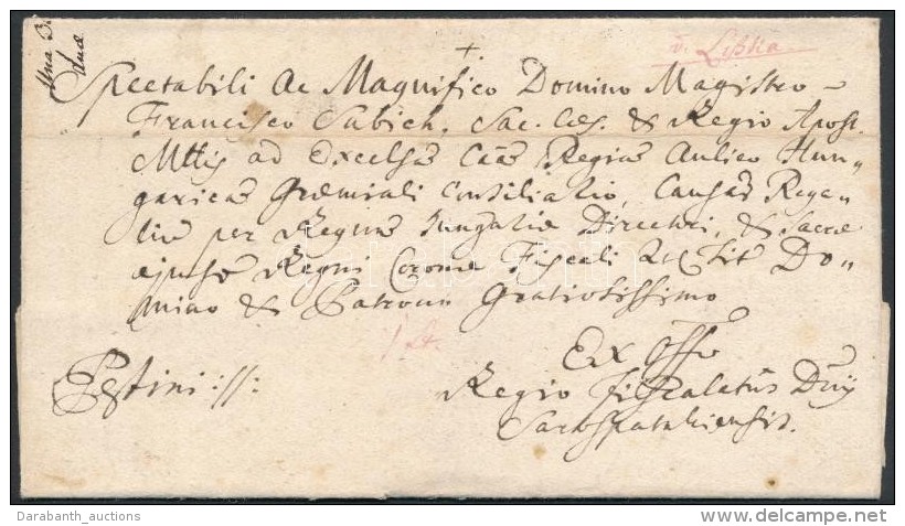 1783 Ex Offo Lila, Kézírásos / Handwritten, Purple 'v.Liszka' és Postamesteri... - Andere & Zonder Classificatie