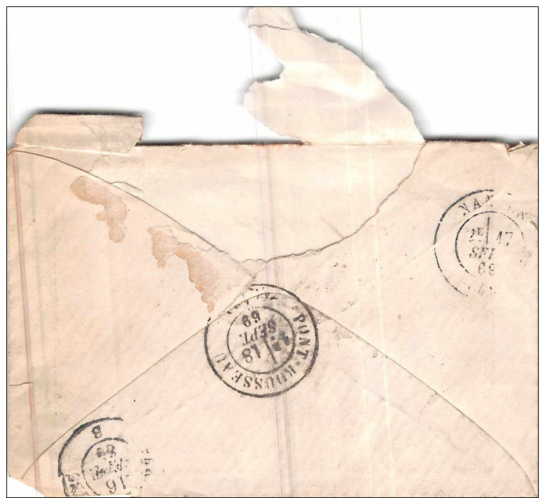 PAYS BAS  - 1869 -Timbre  10 C NEDERLAND  - Cachet  116  + Cacchet Entrée ERQUELINES + P.D - Postal History