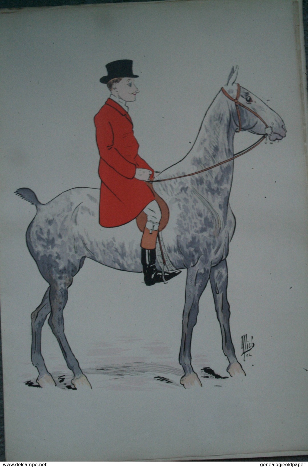 24-PERIGUEUX- ILLUSTRATEUR AFFICHISTE MICH-MICHEL LIEBEAUX-SILHOUETTES COURSES HIPPIQUES HIPPISME-TIERCE- HIPPIQUE- 1902 - Estampes & Gravures