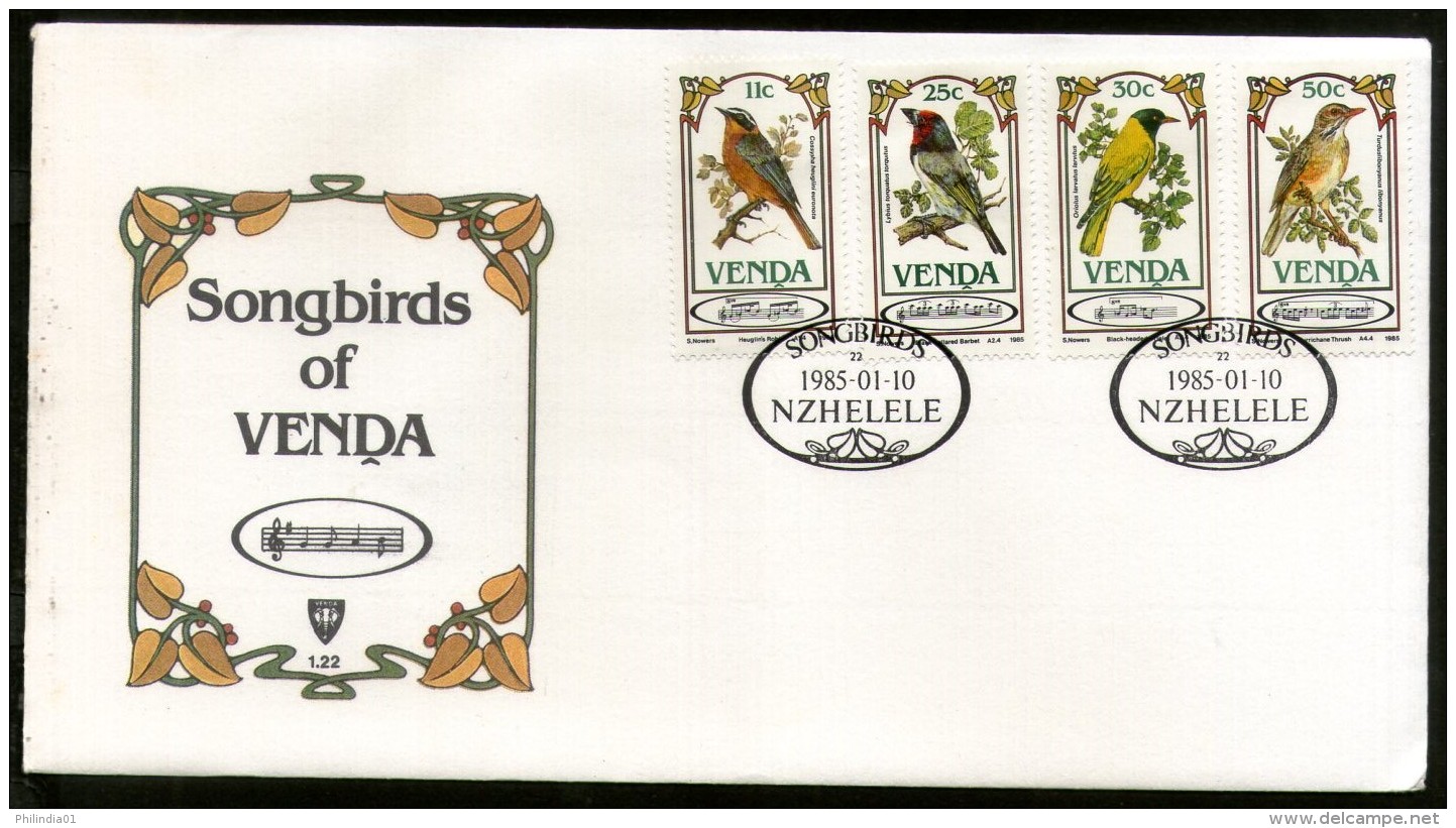 Venda 1985 Song Birds Robin Barbet Wildlife Animal Fauna Sc 116-119 FDC # 16256 - Songbirds & Tree Dwellers