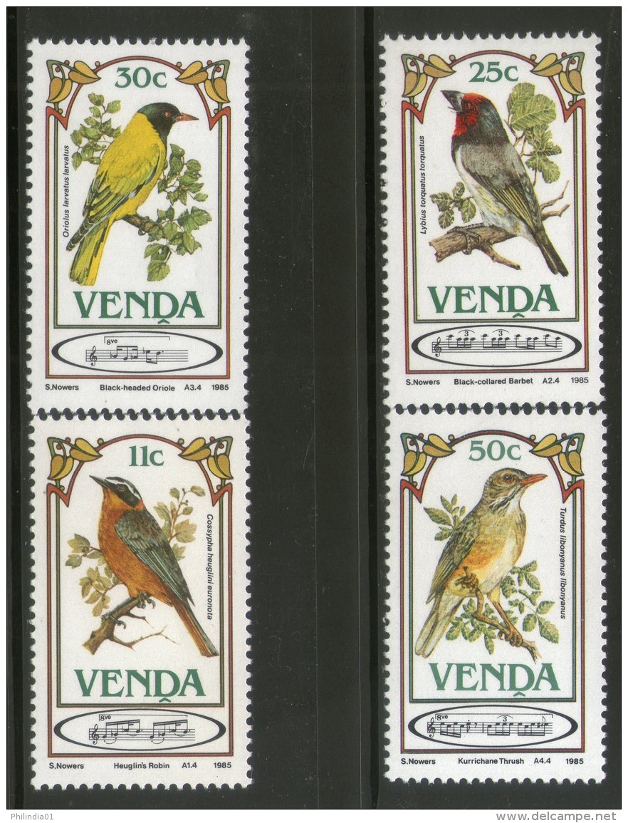 Venda 1985 Song Birds Robin Barbet Wildlife Animal Fauna Sc 116-119 MNH # 1678 - Songbirds & Tree Dwellers