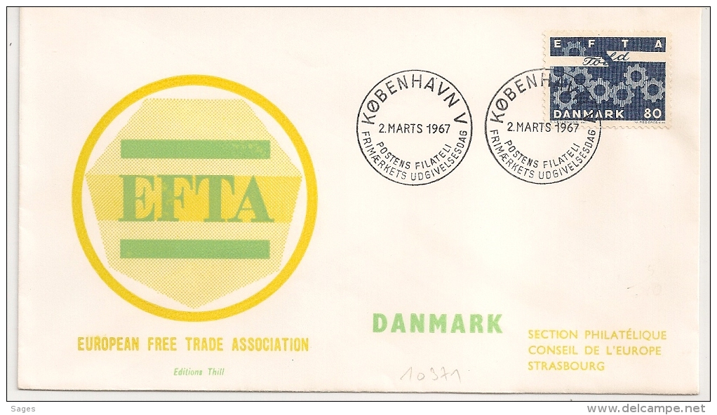 COVER EUROPEAN FREE TRADE ASSICIATION KOBENHAVN DENMARK 1967 - FDC