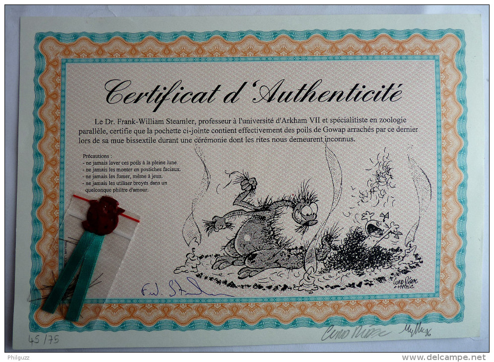 CURD RIDEL MYTHIC EX LIBRIS Certificat D'authenticité1996 NS Par Curd Ridel Et Myhic - Ilustradores A - C