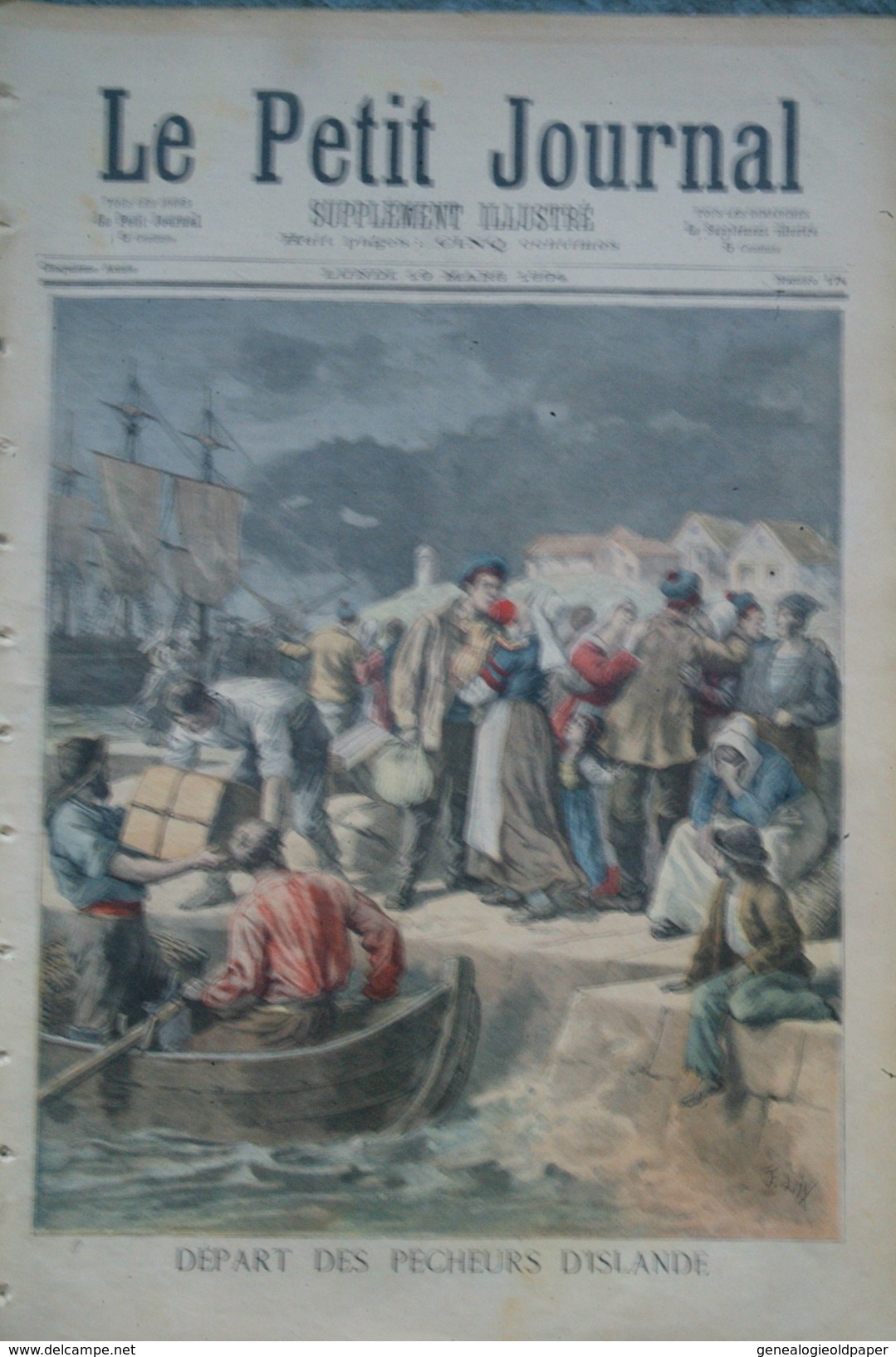 LE PETIT JOURNAL ILLUSTRE-19-3-1894-DEPART PECHEURS D' ISLANDE-TERRE NEUVE-EMPEREUR AUTRICHE EN FRANCE-FRANCOIS JOSEPH - Documents Historiques