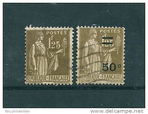 Type Paix N°287 + 298 1f25 Olive Oblitéré - 1932-39 Paix