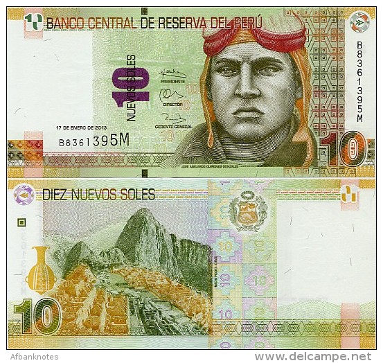 PERU       10 Nuevos Soles       P-187       17.1.2013       UNC - Pérou