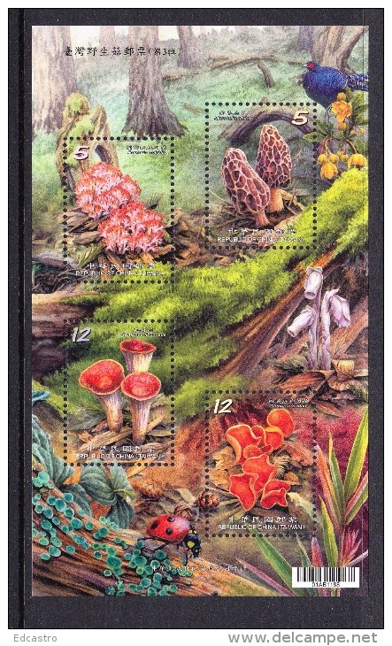 TAIWAN  2013  Wild Mushrooms Of Taiwan Postage Stamps (III) Souvenir Sheet - Paddestoelen