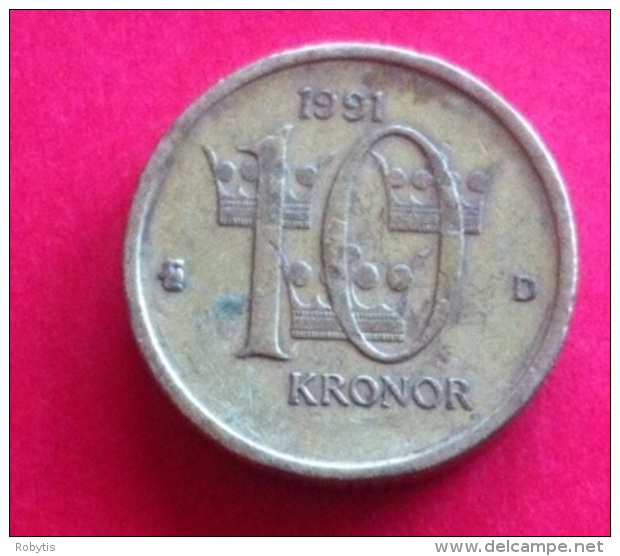 Sweden 10 Kroner 1991 VF+ - Schweden